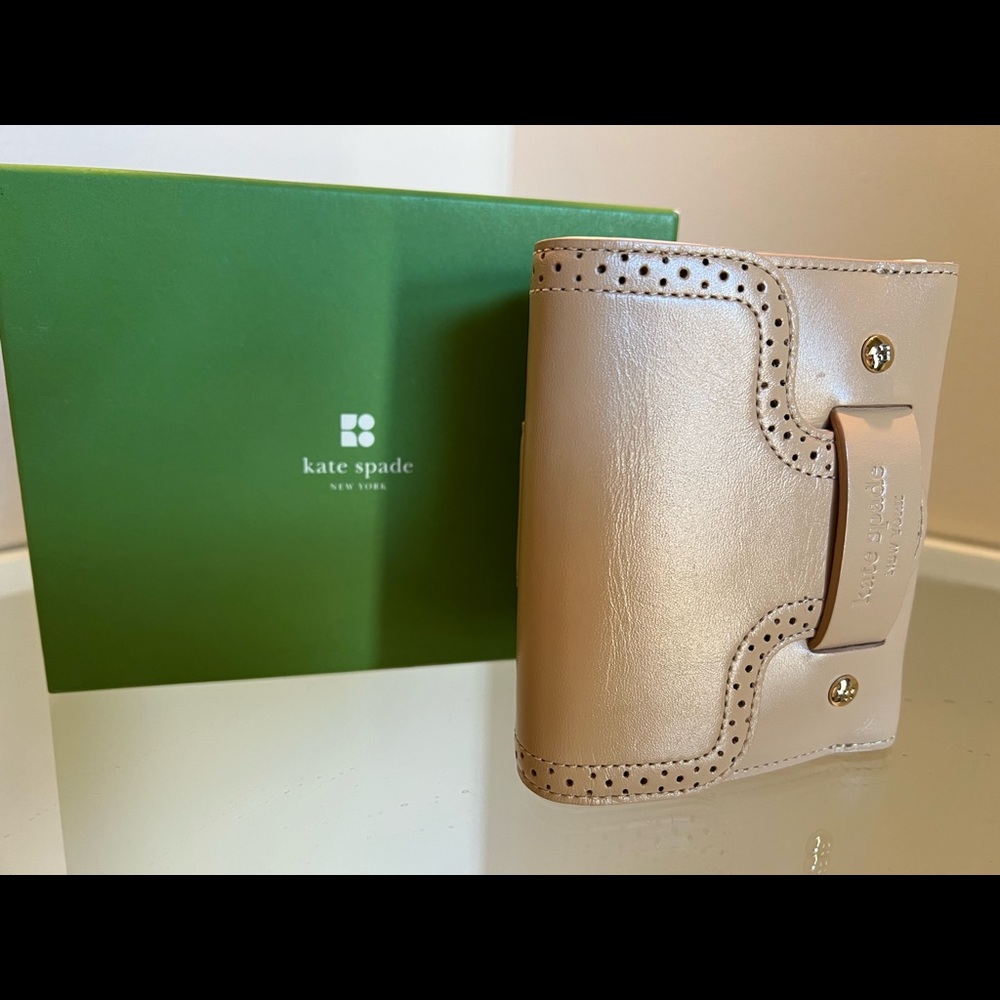 NEW kate spade ♠️ Small Wallet in Cream with Brogue Detail - Picture 7 of 13